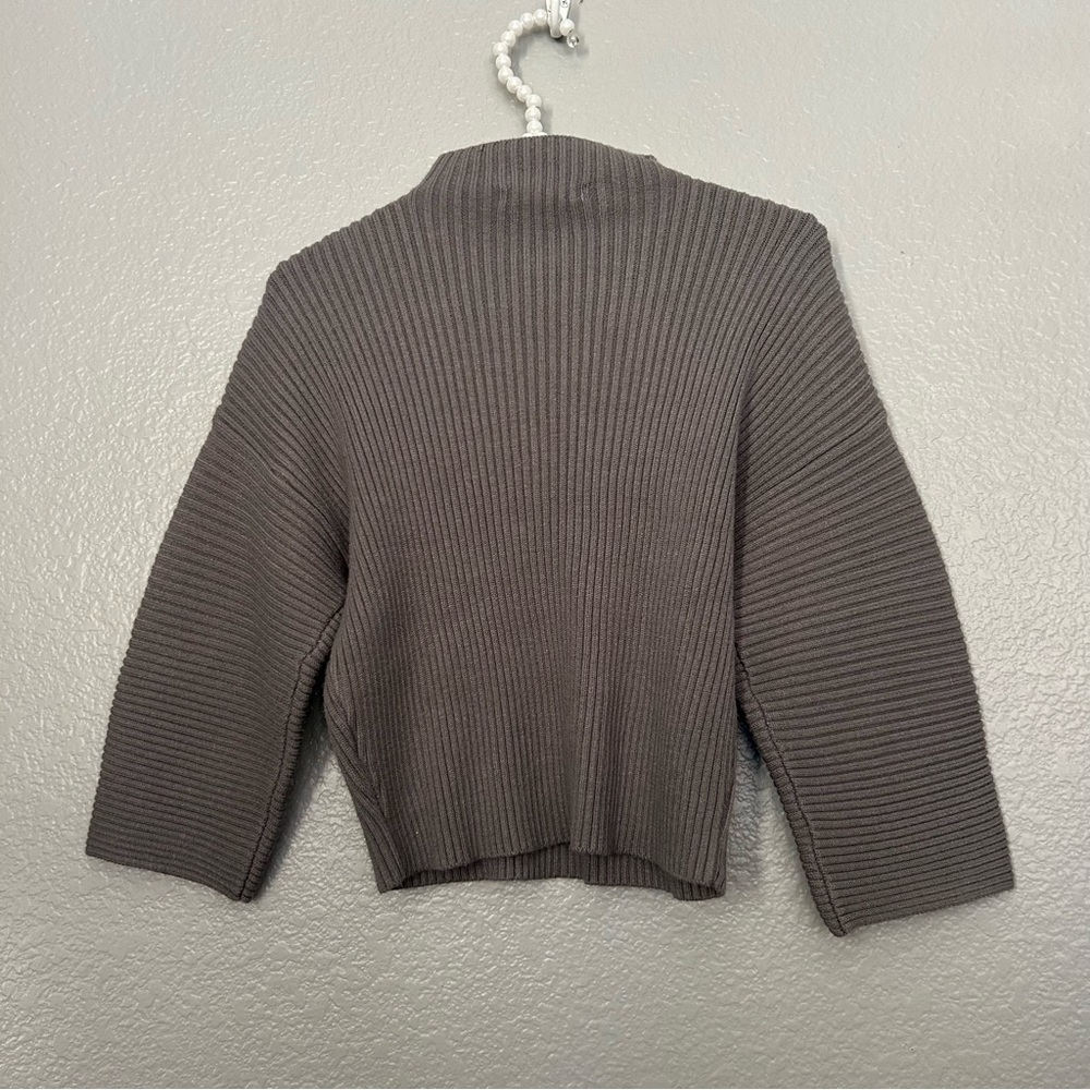 Urban Outfitters Mock Neck Ribbed Sweater Gray - Picture 2 of 3